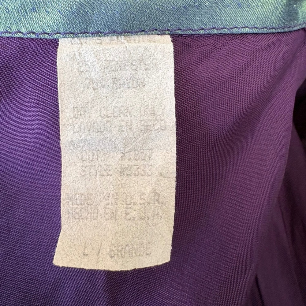 Vintage 90s Y2K Iridescent Dual-Tone Maxi Skirt Womens L Green/Purple USA Grunge - Picture 3 of 11